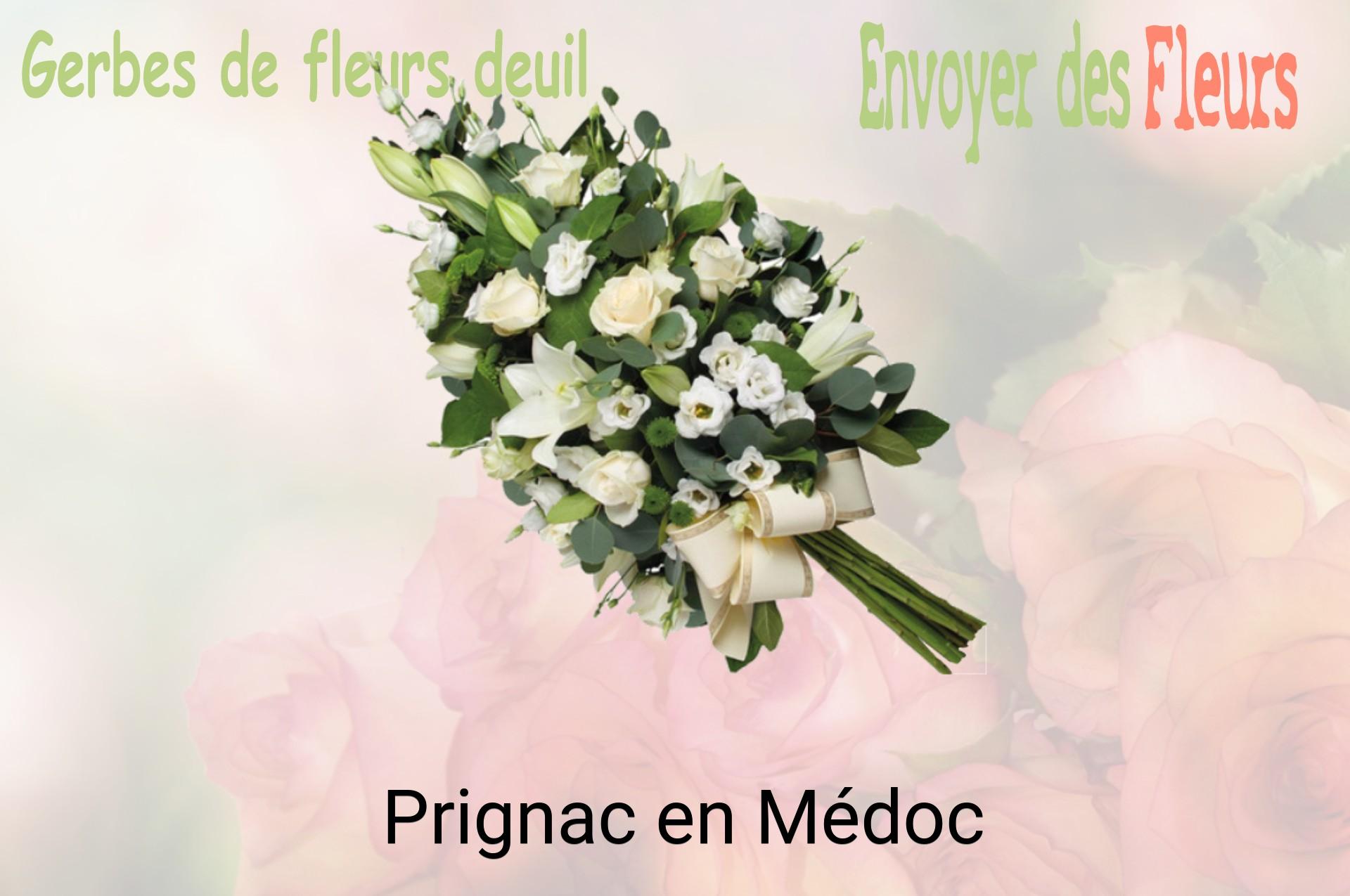 Gerbe de fleurs de deuil livrée à Prignac-en-Médoc